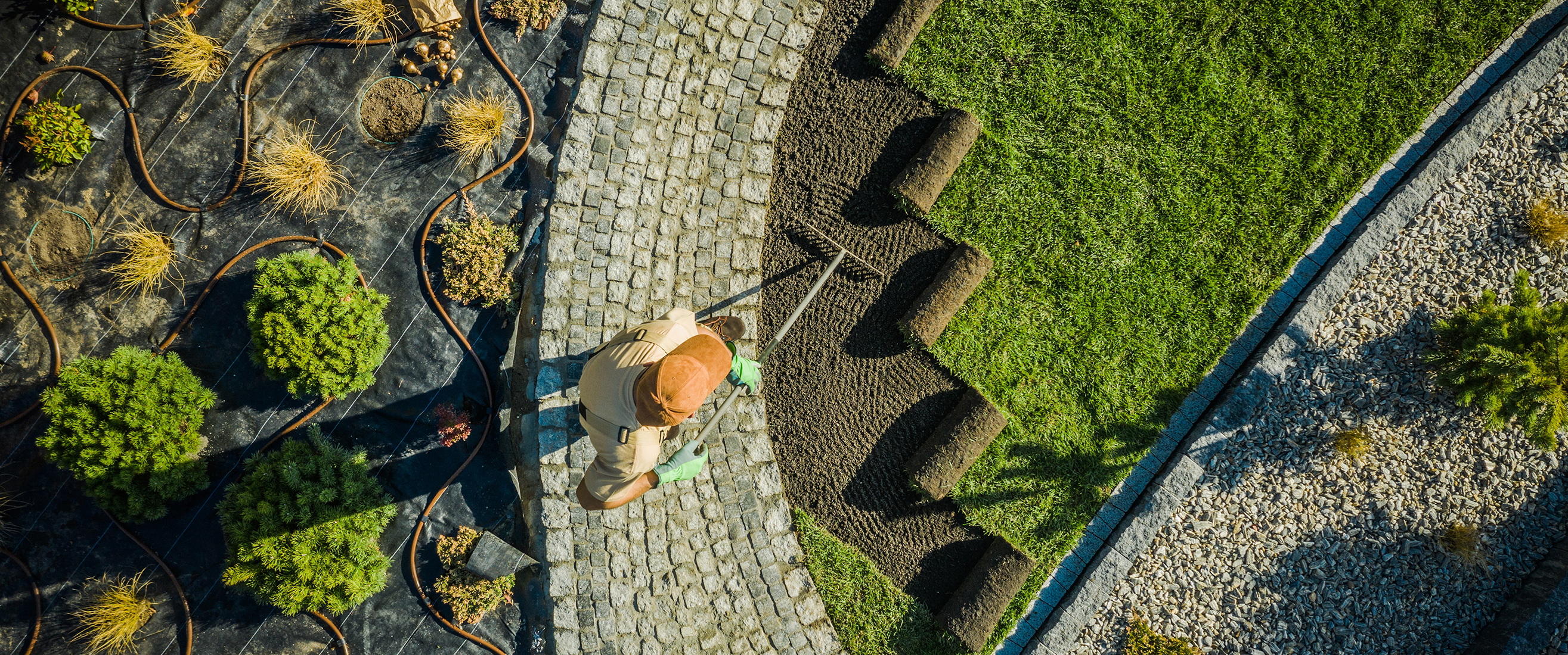 Ariel view of landscaping